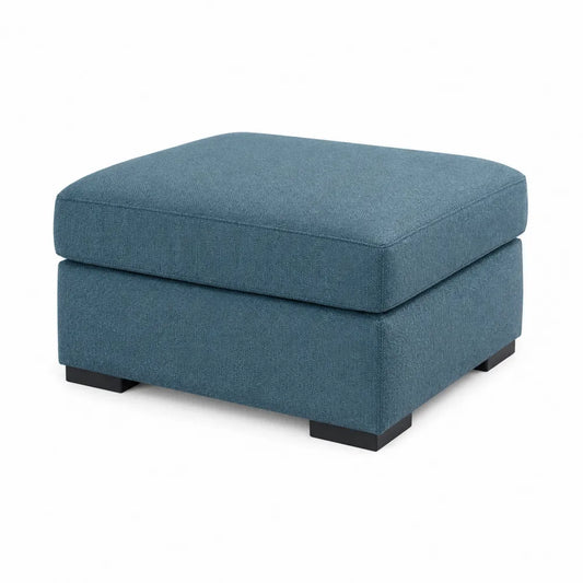 Pouf quadrato in tessuto blu 70x70x45 cm