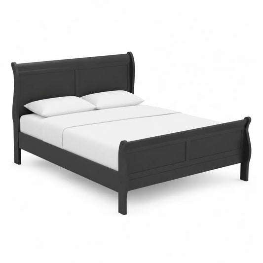Letto matrimoniale in legno nero 200x160 cm